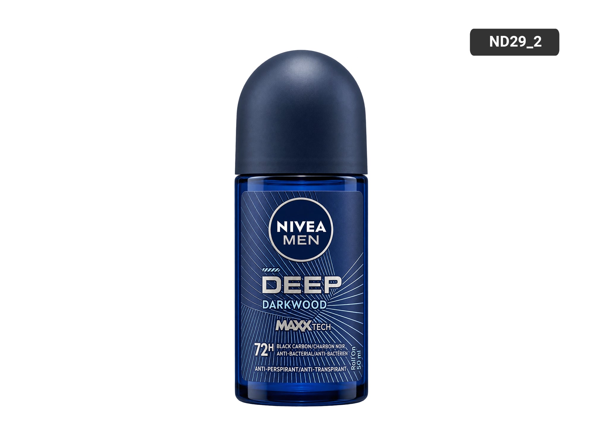 Nivea Men Deep Darkwood 72h Anti-Perspirant Roll-On 50ml with black carbon